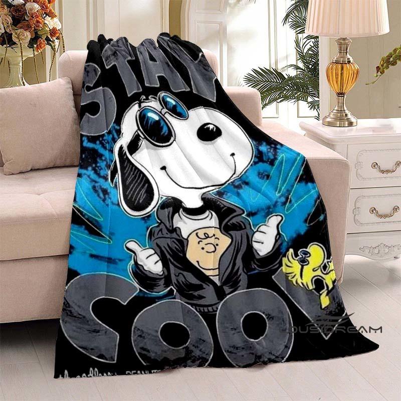 3D-Printed Classic Comic Theme Snoopy Fluffy Blanket Home Decor Collection: Sofa Throws & Shawls, Camping Blankets