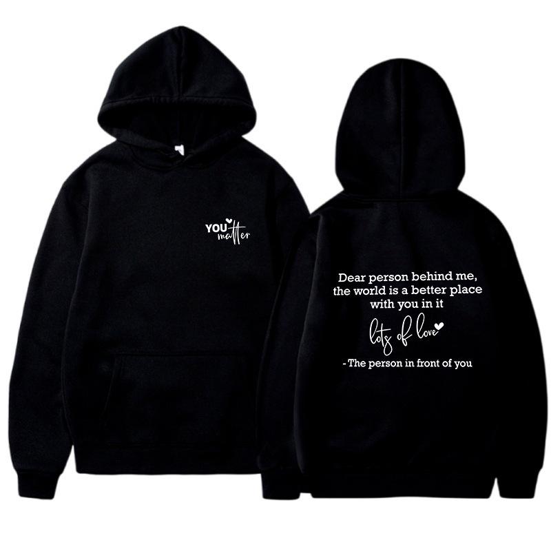 Felpa in peluche unisex tinta unita con stampa slogan - Pullover sportswear autunno/inverno da donna