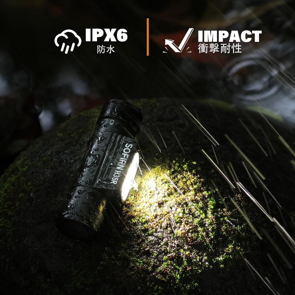 Sofirn H35R Rechargeable LED Lightweight Headlamp with 660nm Deep Red 1500 Lumens White IPX6 for and Camping Headlight, Ultra-Bright, Light, Light,