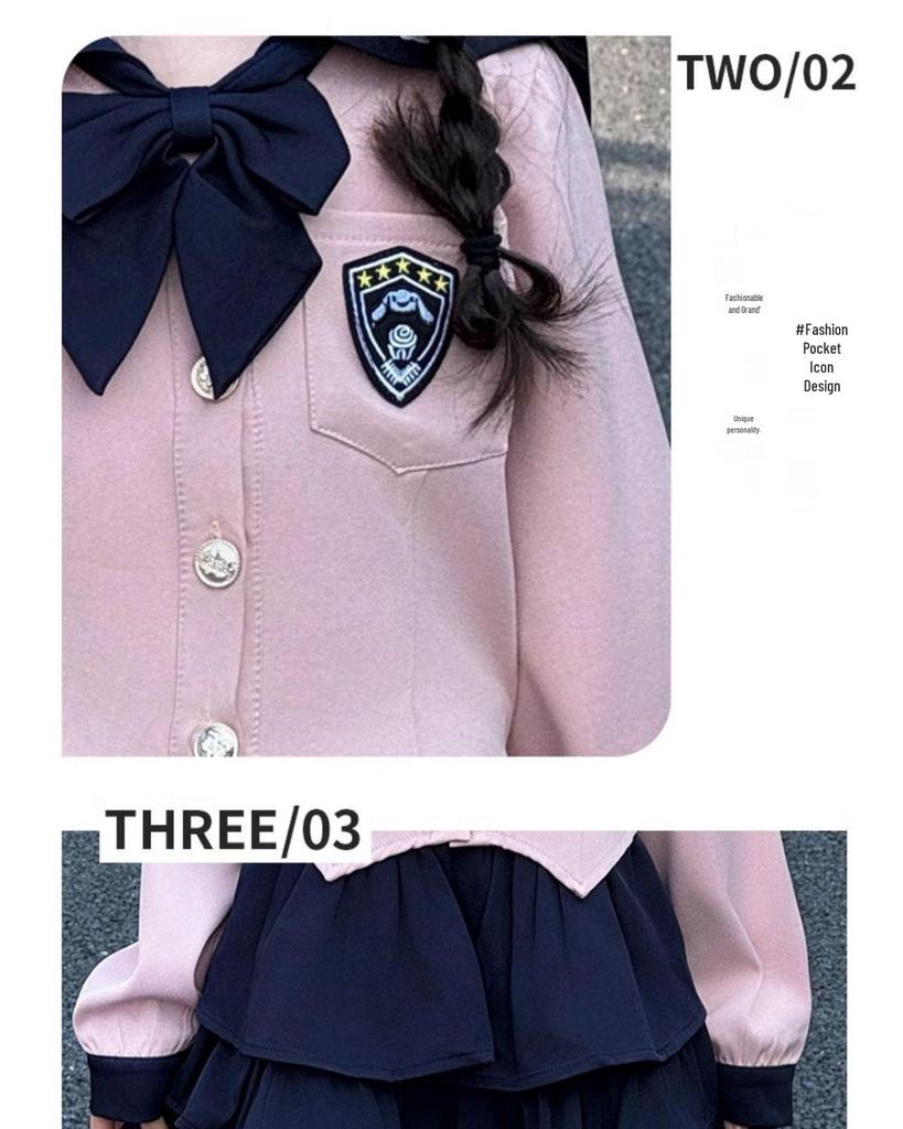 Girls' Academy Style Skirt Set - Spring/Autumn 2025, Princess Style Outfit for Middle & Large Children