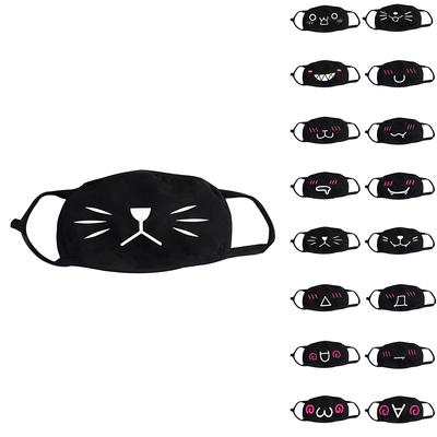 Eco-friendly Non-woven Face Mask Cute Cartoon Expression Print Design Soft Mouth Mask