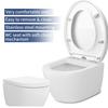 Bidet Toilet Seat Lid Quiet-Close Heavy Duty Slow Close Bowl Seats Quick Release Easy Cleaning Removable Cover Pad O/U-shape