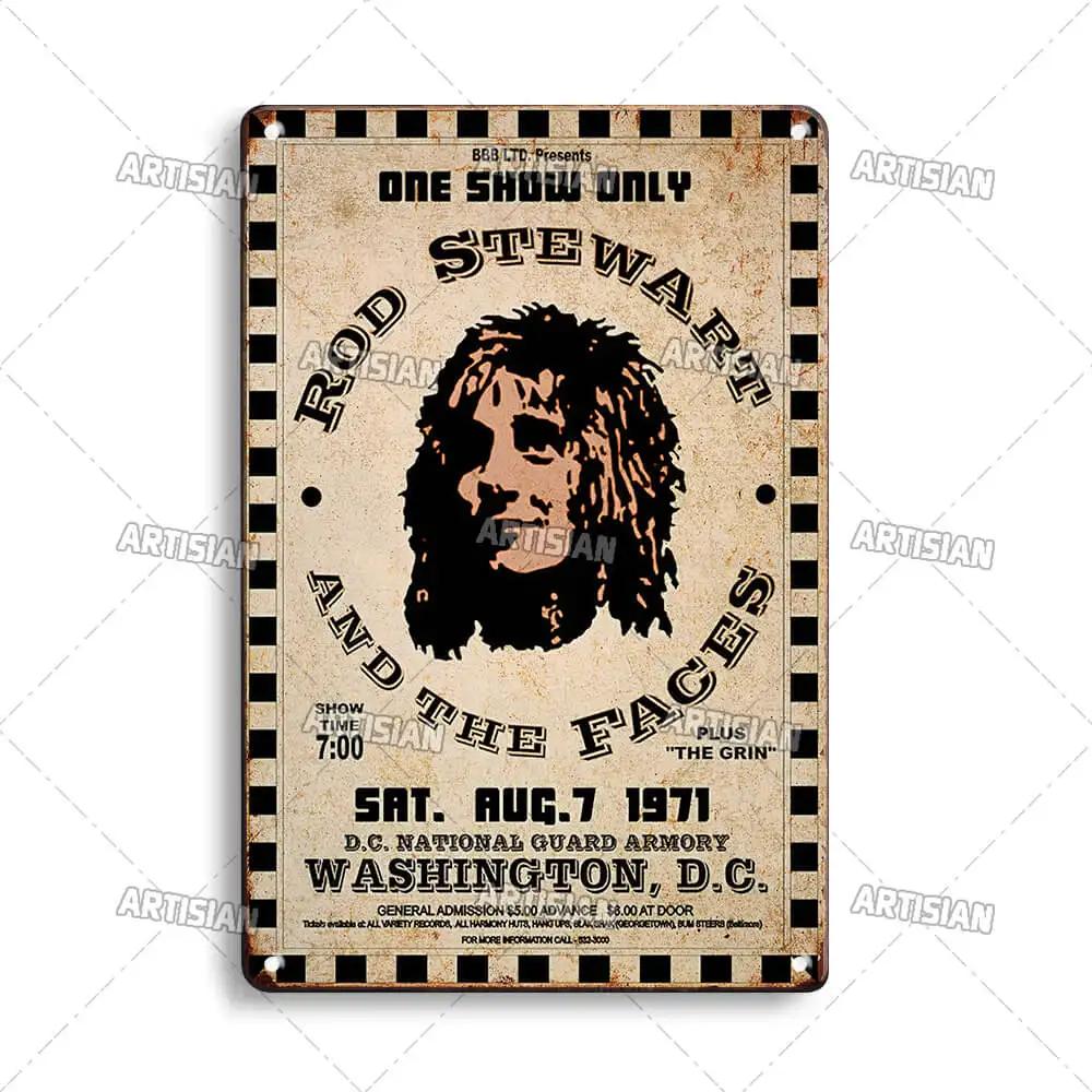 ARTISIAN Classic Rock Music Metal Tin Sign Home Bar Wall Decorative Weathered Metal Plaque Cafe Metal Sign Art Industrial Decor