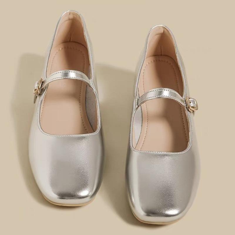 Fashion Elegant Women Mid Heels Mary Janes Shoes Square Toe Heeled Sandals Pumps 2025 Summer Designer Shallow Buckle Zapatillas De Mujer