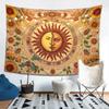 Sun  Moon Tapestry  Celestial Zodiac Art Boho Vintage Design Warm Tones Polyester 5161 In for Bedroom or Dorm