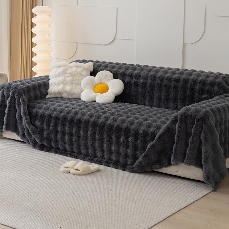 Winter Thickened Fleece Sofa Cover Cloth a Whole Full Covered Armrest Cover Towel Sofa Cover All-Inclusive Universal Seat Cushion