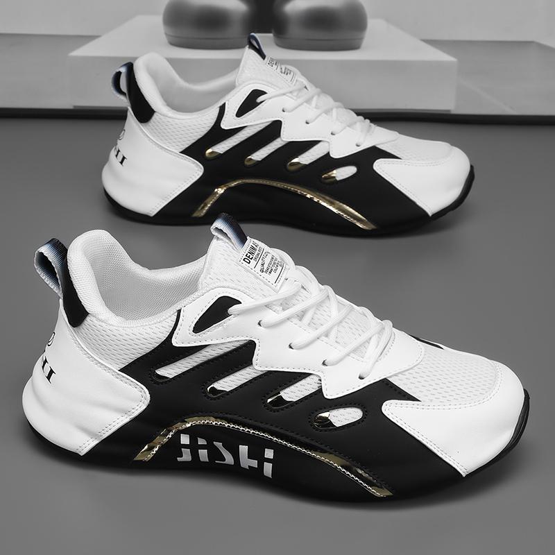 

Роскошные мужские кроссовки из высококачественной кожи, повседневная обувь для мужчин, модная универсальная спортивная обувь, удобная мужская обувь для бега на платформе 42 чёрный