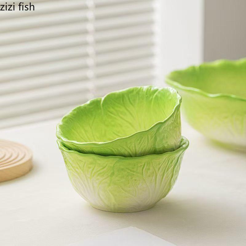 Cabbage Ceramic Dessert Bowl Rice Bowls Soup Plate Dining Plate Fruit Plates Salad Bowl Noodle Bowls Snack Plates Dim Sum Dish