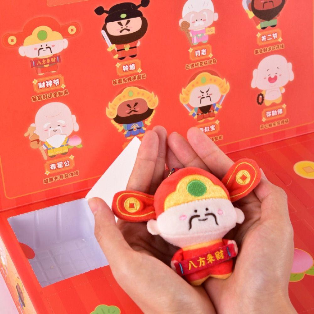 12pcs/set Guanyin Chinese God Fridge Magnet Moon Lord Plush God of Longevity Pendant  Backpack Decor