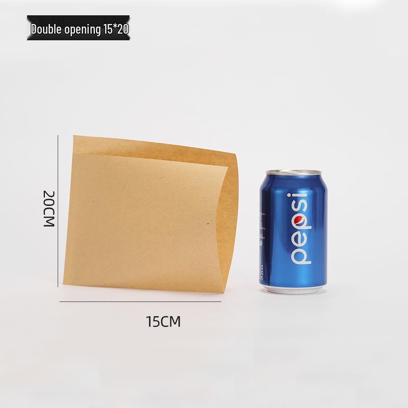 Oil-Proof Kraft Paper Food Bag for Pancakes, Roujiamo, Shaobing, and Barbecue Snacks