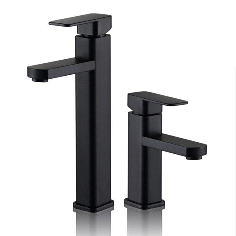 Black Bathroom Faucet Stainless Steel Modern Waterfall Sink Faucet For Home Hotel 2 Hoses