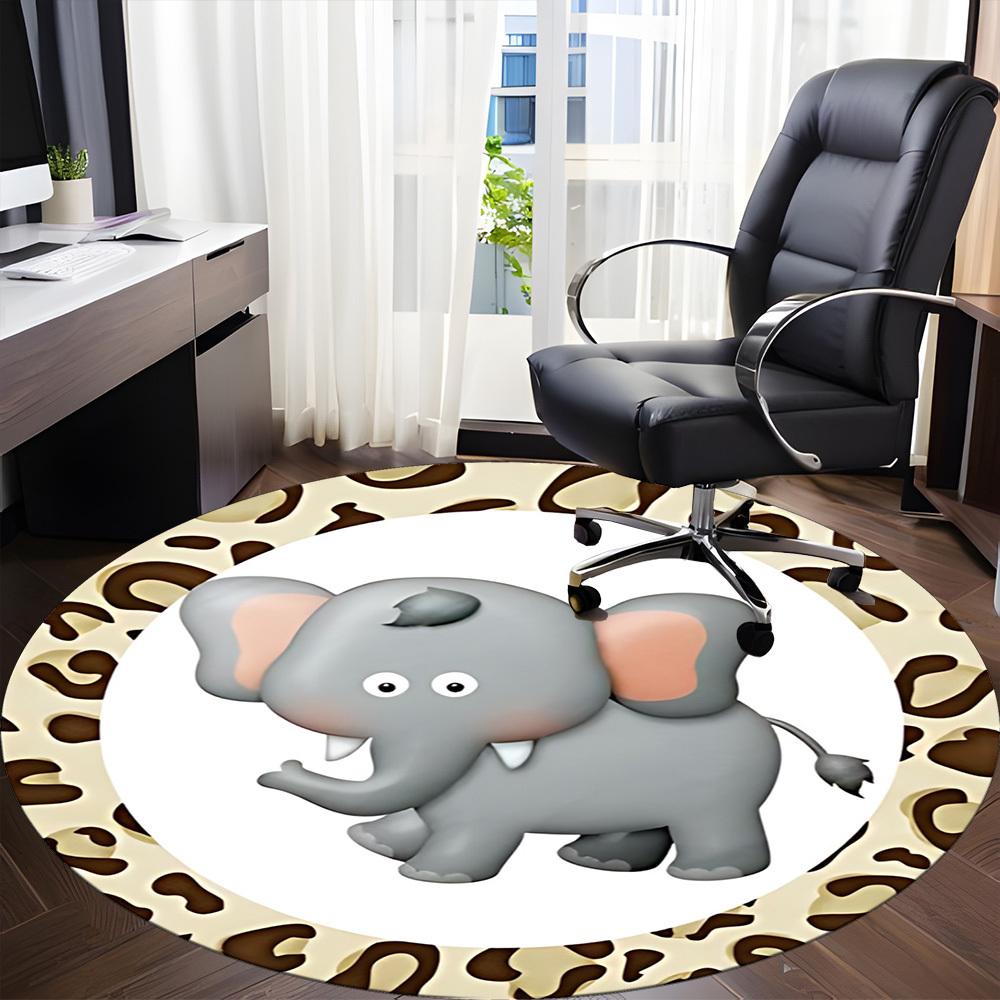 1 ks Kobercový podložka ElephantChair pro kancelář, Vnitřní protiskluzový omyvatelný koberec z polyesterových vláken, Podložka do kanceláře, Lze prát v pračce