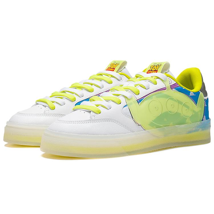 Disney X Li Ning Wave 180 Low Top Skateboard Shoes Men's White Yellow Alien Special Edition AECS033-1