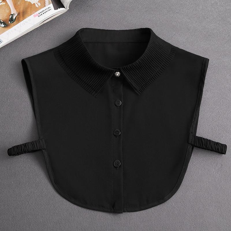 Biały Koralikowy Damski Kołnierzyk Koszuli Stojący Fałszywe Kołnierzyki Kobieta Czarny Odpinany Kołnierzyk Koronkowy Vintage Połowa Koszuli Sztuczny Koł