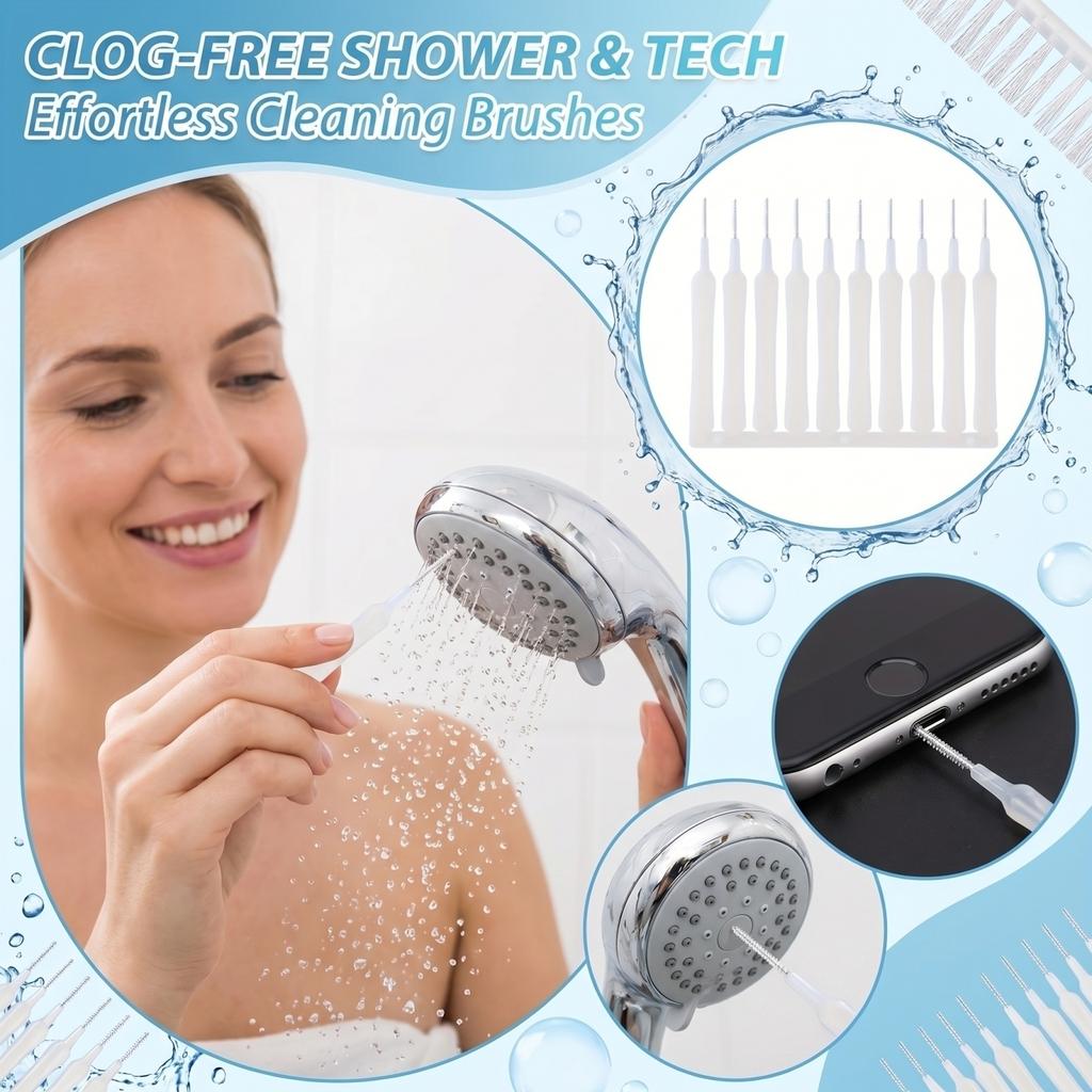 Shower Head Cleaning Brush Set for Shower Nozzle Hole Maintenance and Clog Removal with Multiple Precision Brushes for Effective Debris Cleaning