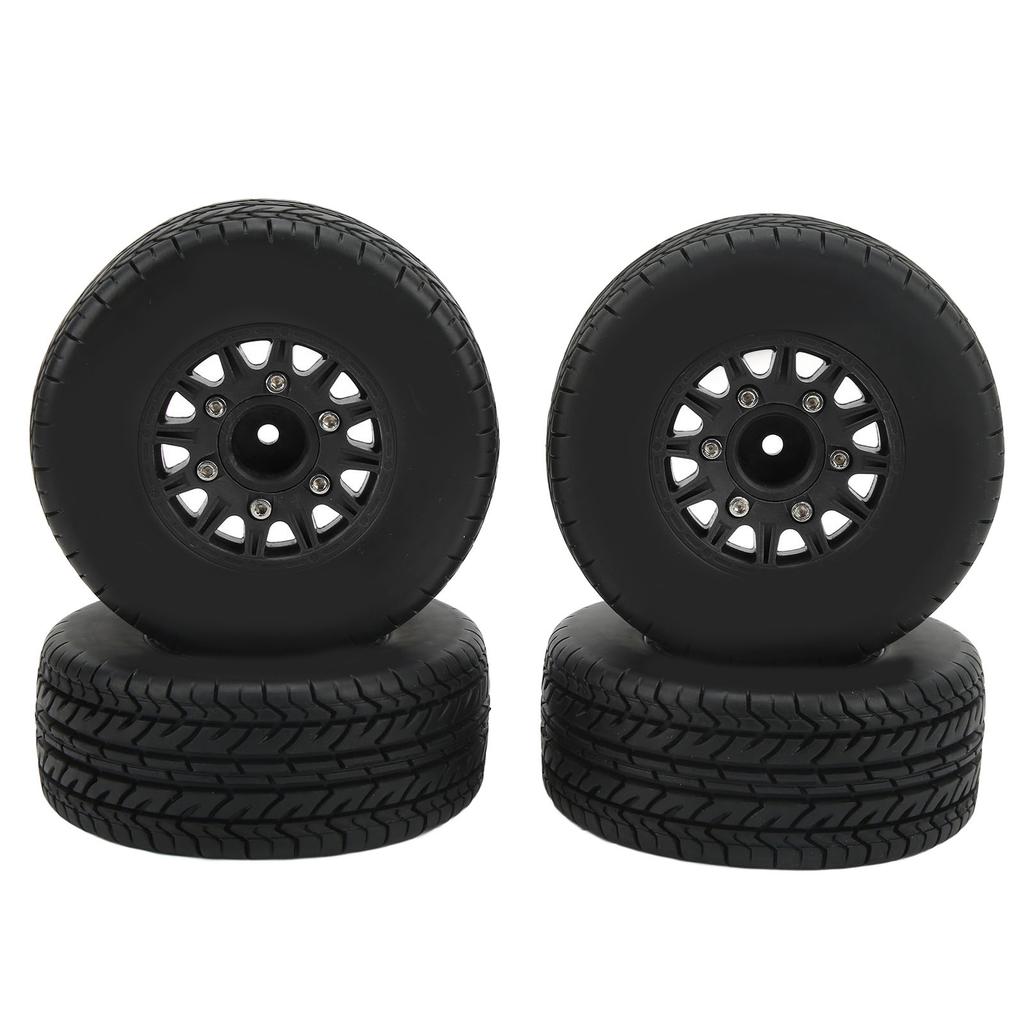 RC Short Course Truck Tires Strong Cushioning 1 10 RC Short Course Truck Wheel with Hex Adapter for ARRMA Black