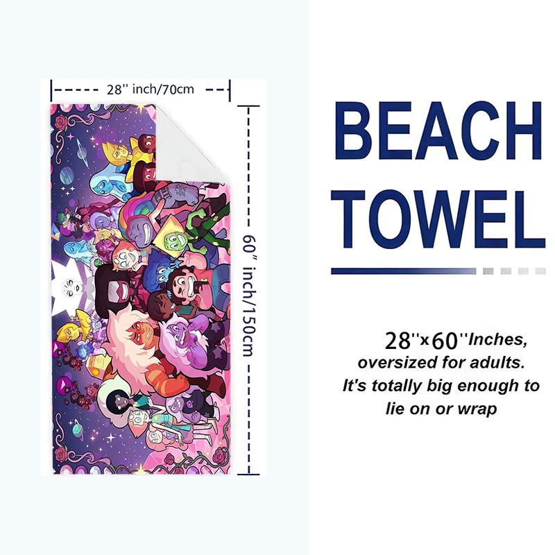 Steven Universo Print Beach Towel, Large Soft Quick Dry Towel for Beach Camping Swimming