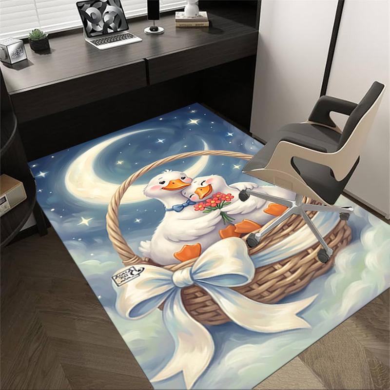 

1PC Ducks Basket Non-Slip Floor Carpet Compatible for Office&Living Room&Bedroom&Dining room - Flat - Weave Machine-S0366 60cm by 90cm