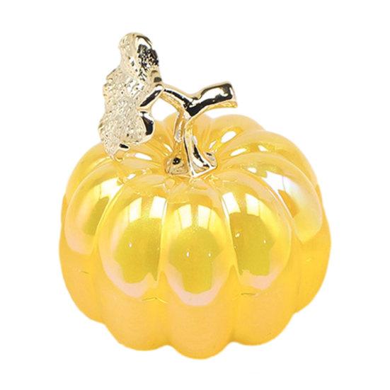 Acrylic Simulation Pumpkin Decor Halloween Fake Pumpkin Ornament for Table Car Spooky Party жёлтый