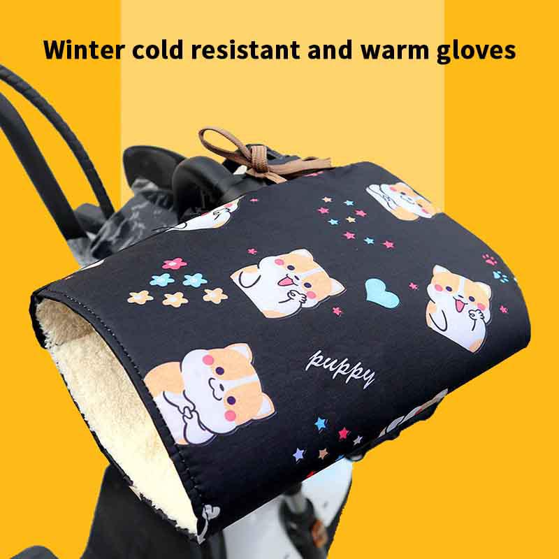 Autumn Winter Cartoon Electric Bike Warm Gloves Warm Mittens Scooters Motorcycle Electric Bike Handlebar Gloves Hand Guards