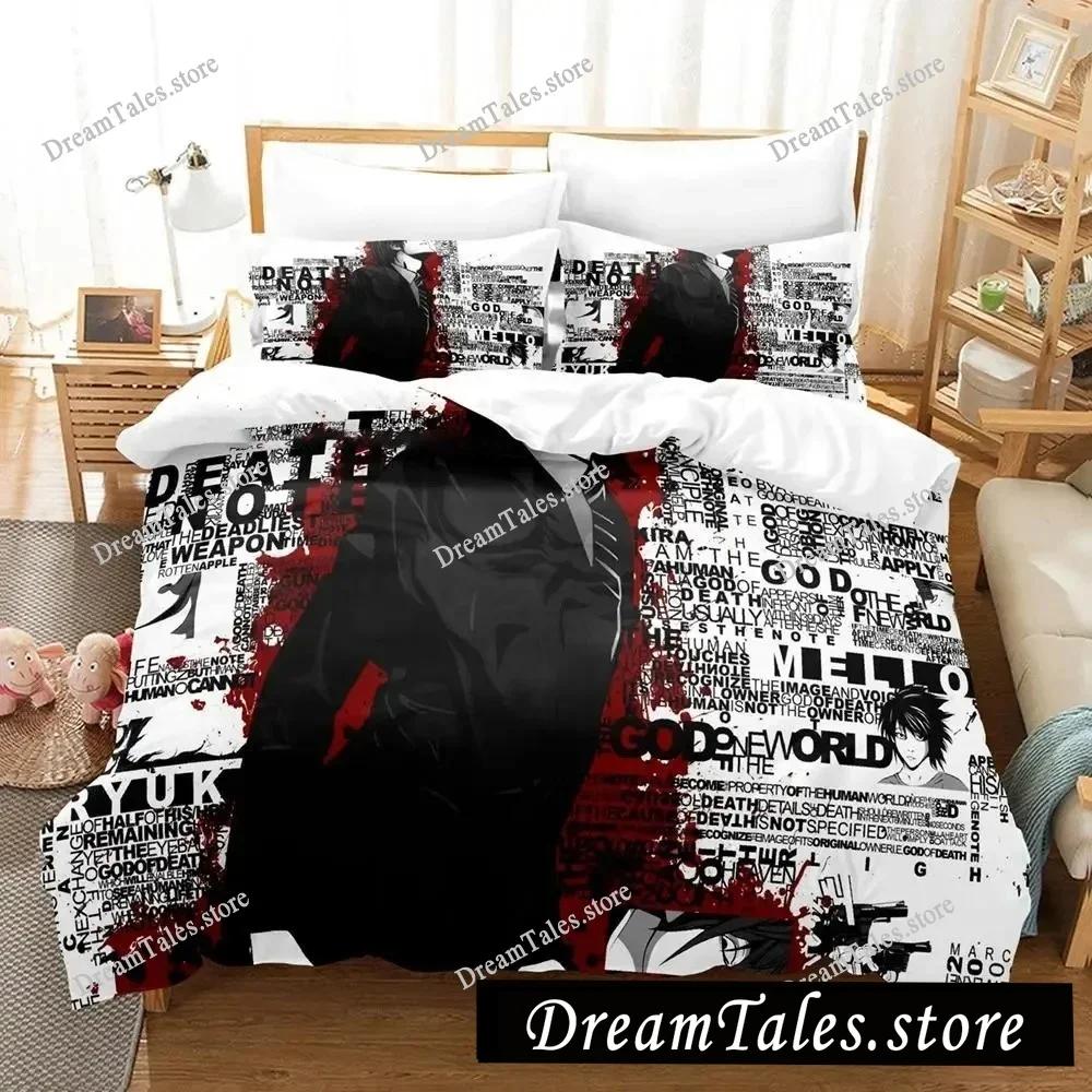 Heimtextilien Cartoons Death Note Bezug Bettbezug Kissenbezug Junge Mädchen Polyester Bettwäscheset King Queen Twin Größe Luxuriöses Geschenk