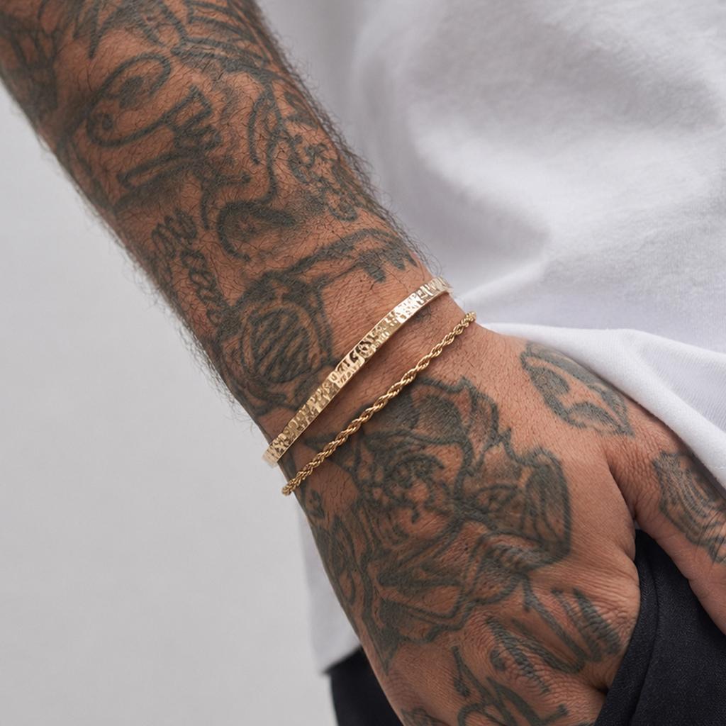 Open Bracelet Twist Thin Chain Two-piece Personalized Niche Versatile Bracelet Men