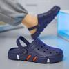 Zuecos Huecos de Color Sólido para Hombre de Talla Grande, Zapatillas EVA Cómodas Antideslizantes Duraderas de Suela Blanda para Actividades de Interior y Exterior para Hombre