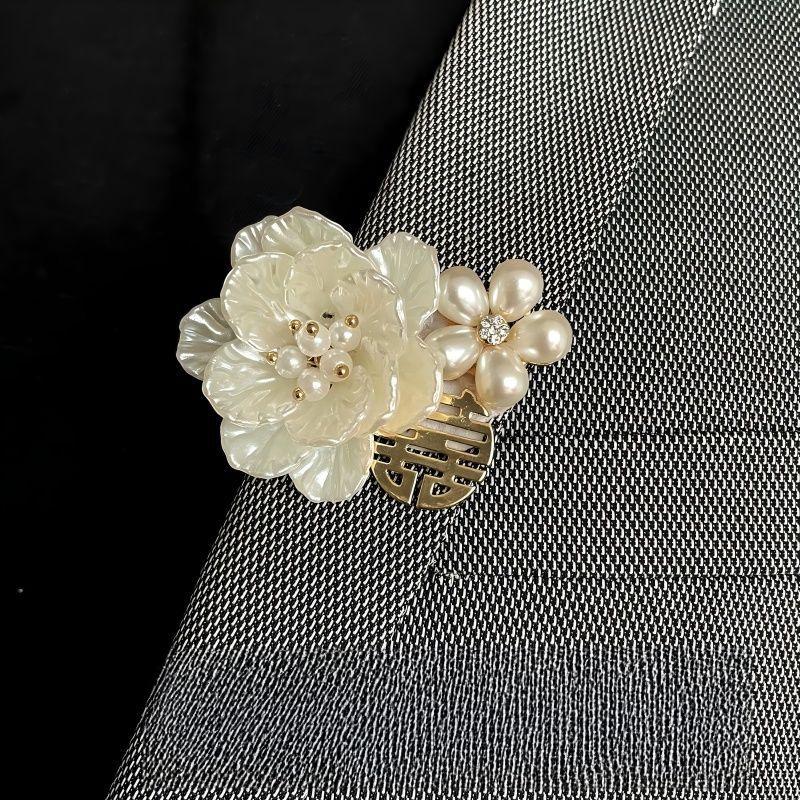 Korean Style Wedding Wrist & Boutonniere Floral Bracelets for Bridesmaids & Groomsmen