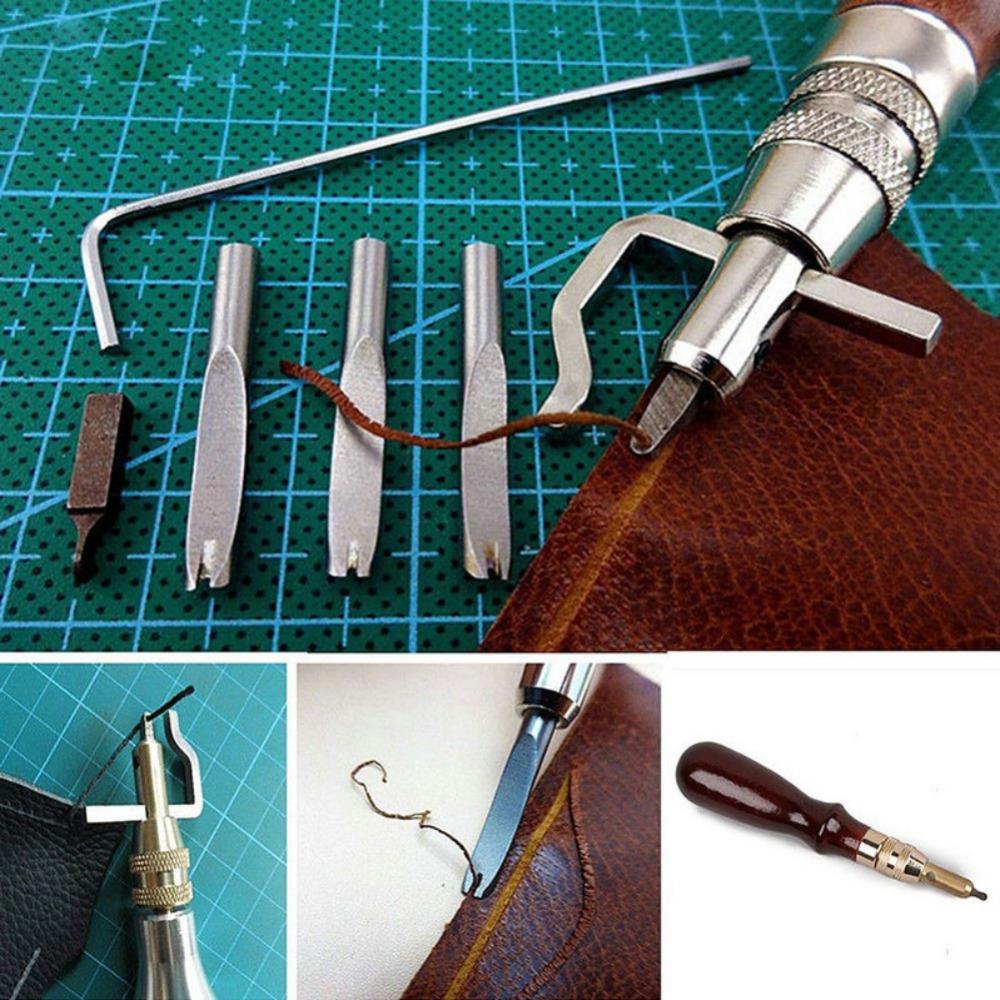 7-in-1 Multi-Functional Stitching Groover Tool Edge Creasing Tool DIY Leather Craft