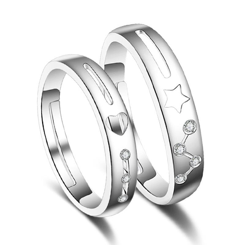 Classic Couple Rings For Men Women CZ Stone Trendy Wedding Lovers' Ring Jewelry Romantic Valentine's Day Present Ring Accessory