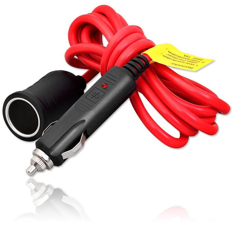 

12В-24В Автомобильный прикуриватель Штекер прикуривателя Удлинительный шнур Кабель Штекер к розетке Красный 3,6 м Оптом