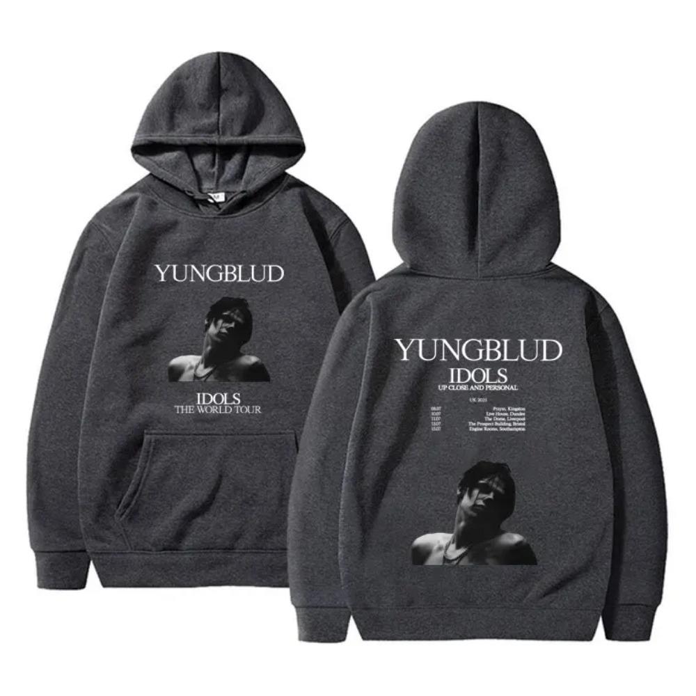 Singer Yungblud IDOLS The World Tour  Men 's Hoodie Casual Hip Hop Men' S Retro Hoodie