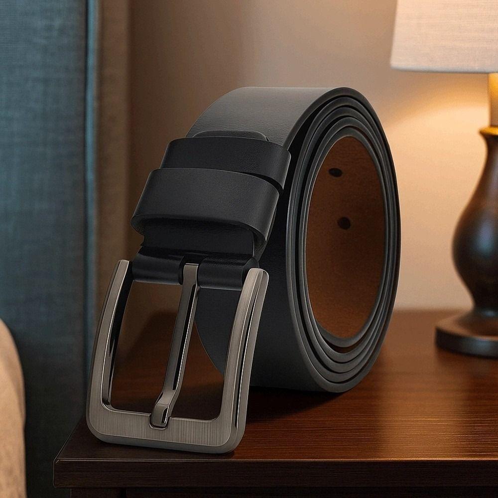 Retro Men Wide Belt Zinc Zinc Alloy Jeans Waistband Adjustable PU Leather Belt  Party
