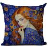 Gustav Klimt Art Theme Decorative Cushion Cover Classic Retro Style Beautiful Women Print Square Durable Linen Throw Pillow Case