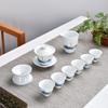 Jinge Dehua White Porcelain Gongfu Tea Set, Qianli Jiangshan Design