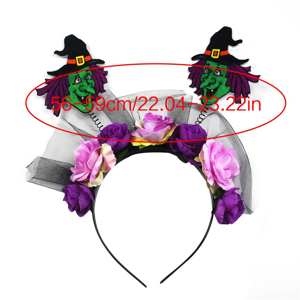 Witch Headband Children Dress Up Flower Headwear Hair Accessories for Children Witch Costume Supplies Props