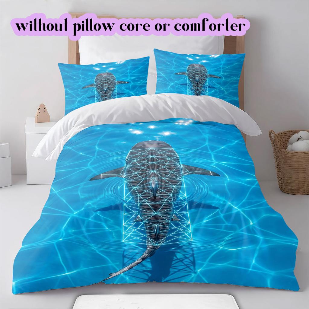 Seawater marine organisms Pattern Bedding,Quilt Set Quilt Cover Pillowcase Home Birthday Gift (1*duvet cover+2*pillowcase,without core)
