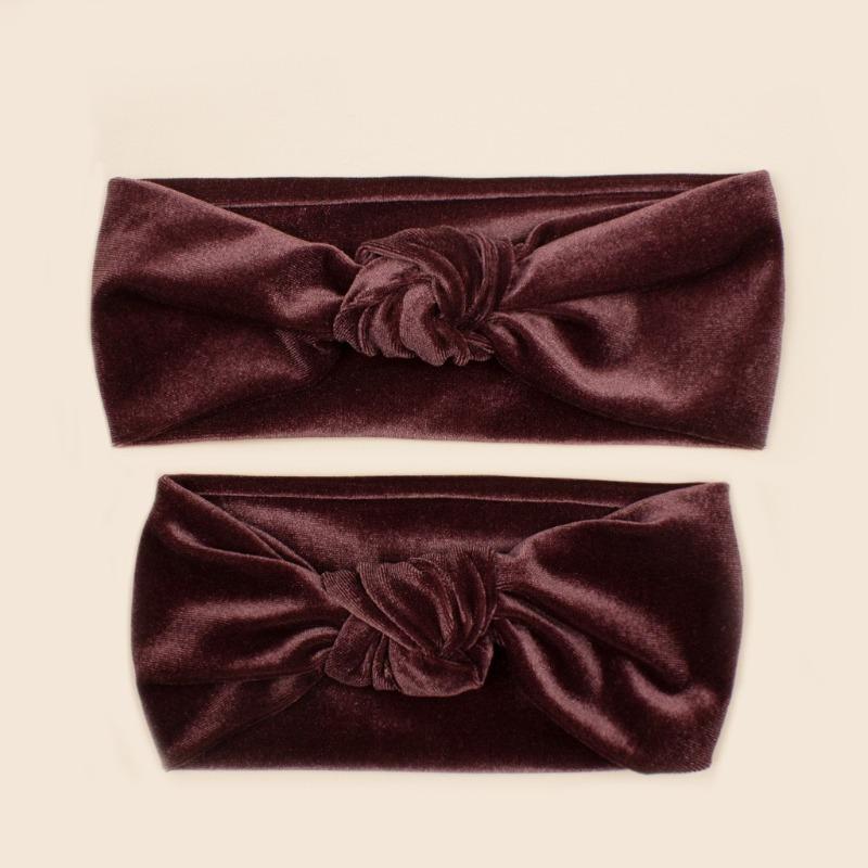 New parent-child golden velvet knotted headband, creative headgear for parent-child party, soft and comfortable parent-child headband