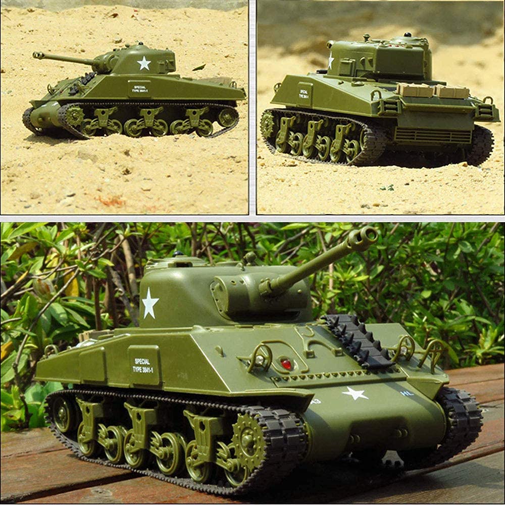 HJKLMM 2.4Ghz Dálkově ovládaný tank, Model amerického středního tanku Sherman M4A3Pershing M26 v měřítku 1:30, Simulace zvuku a akce, Infračervená bitva (M4A3)