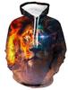 Women's  3D Vintage Realistic Lion Head Print Khaki Hoodie Casual Streetwear Pullover Sweatshirt Soft Comfort Daily Fashion Tops