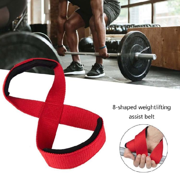 Padded Figure 8 Strap Heavy Duty Support Strap Strong Weightlifting Wrist Strap Exercise Equipment Accessories