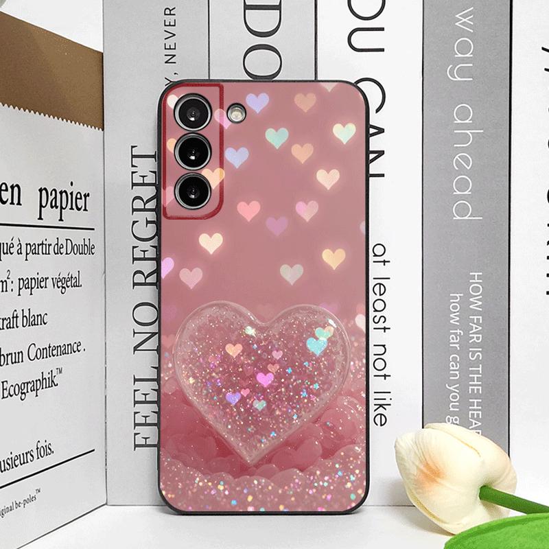 Stylish Pink Heart-Shaped Crystal Phone Case for Google Pixel 10 9 A 8 A 7A 6A 7 PRO 8 9 Pro XL 4G 5G Silicone Soft Cover Fundas