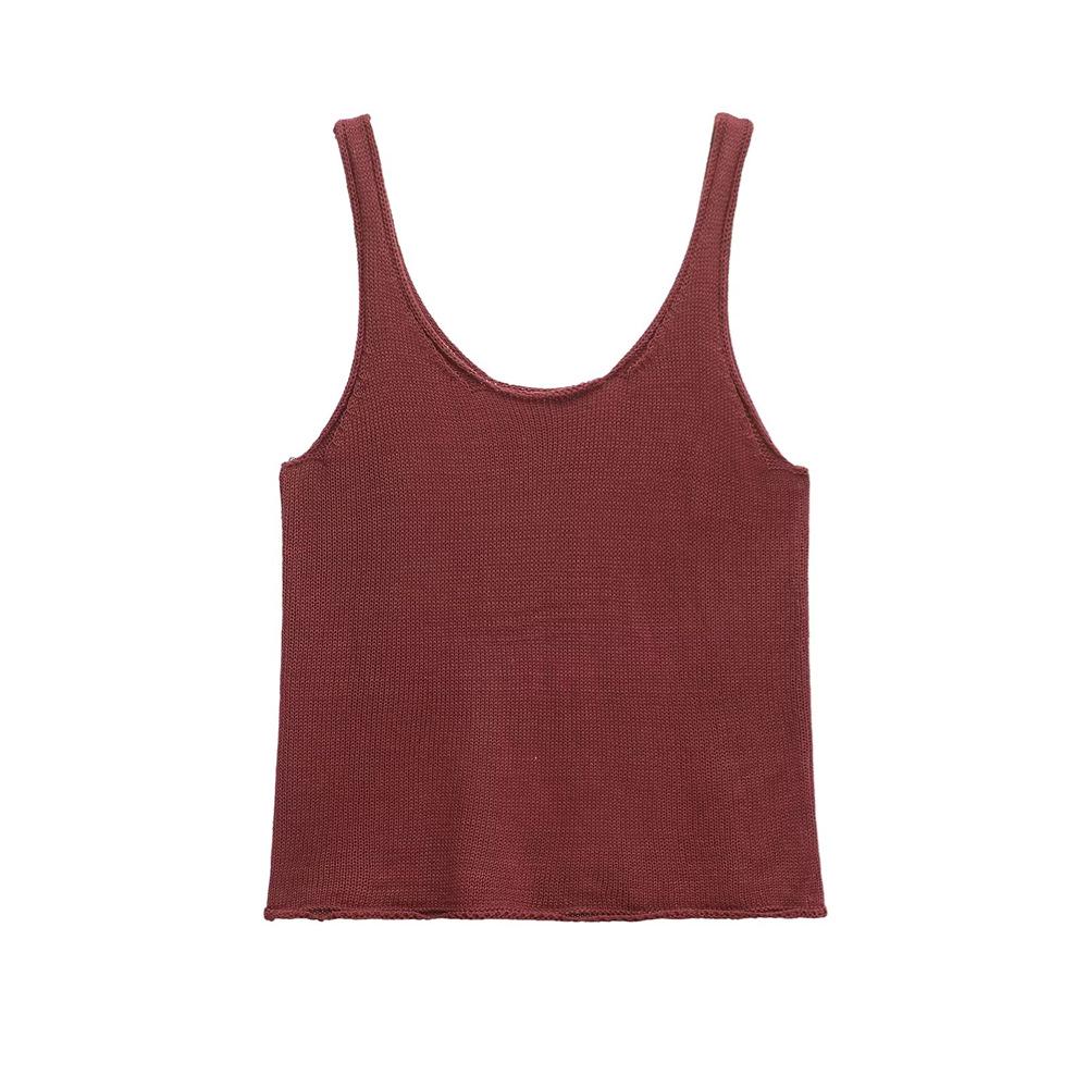 

Women s 2025 Spring/Summer Versatile Knit Round-Neck Camisole Vest Large