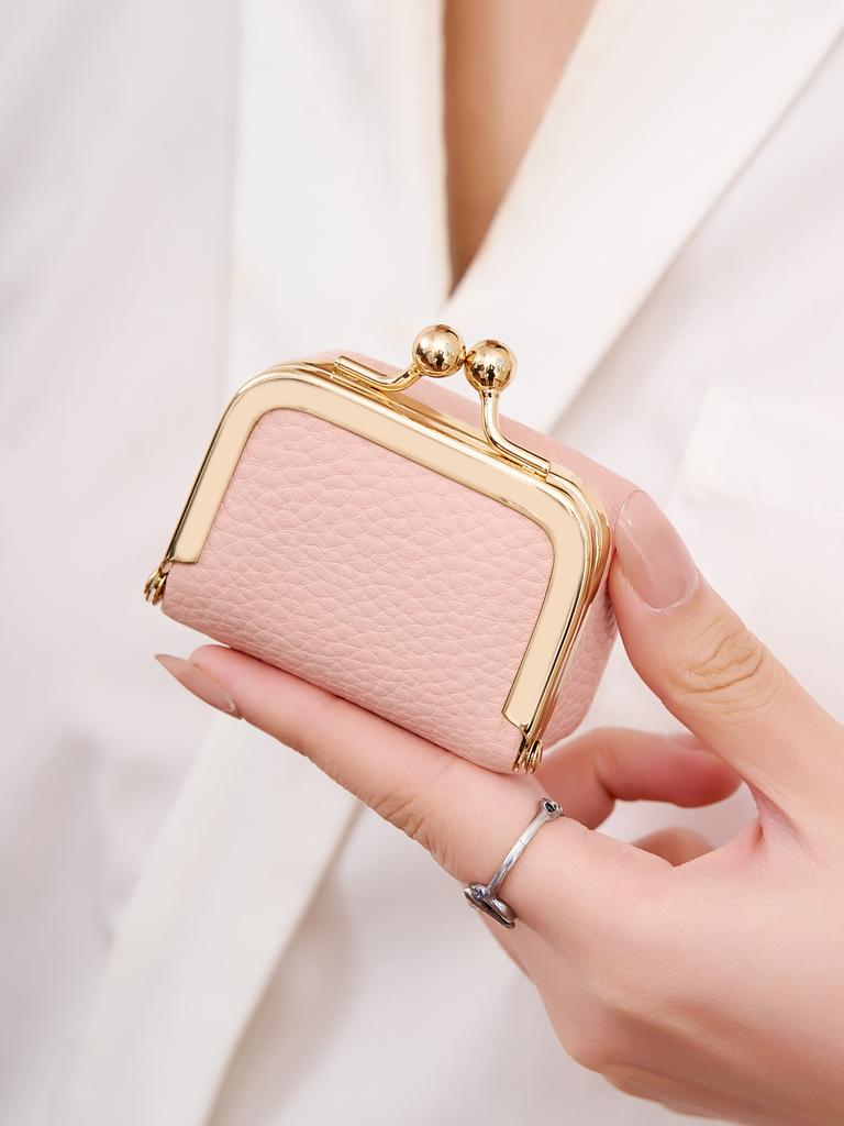 Mini jewelry boxportable solid color coin purse storage boxwith kiss lock travel essential ring box suitable for rings/necklaces