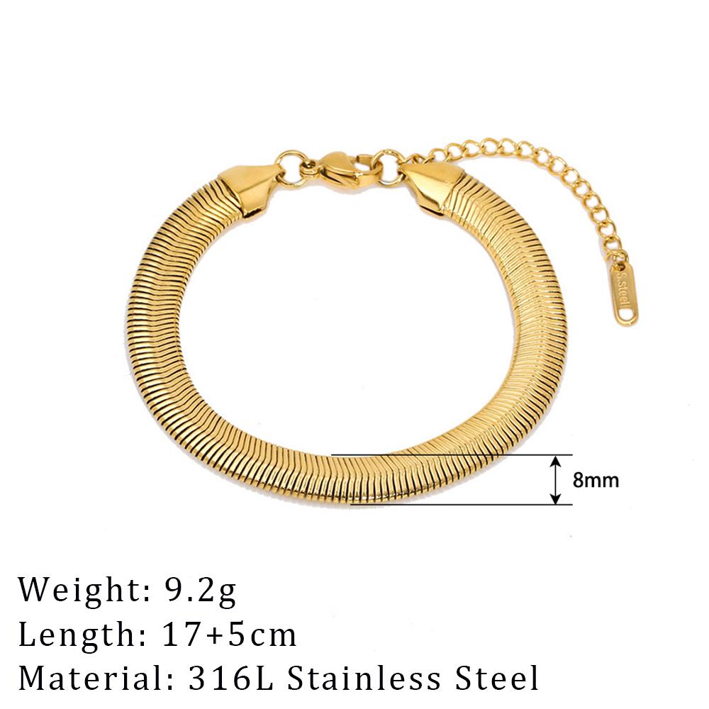 2024 Neues breites klobiges verdrehtes Armband für Damen Goldfarbe Edelstahl Gliederkette Kubische Kette Armreif Geschenk