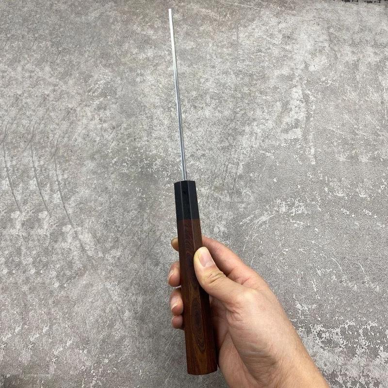 6.5 Inch Nakiri Knife Stainless Silver Steel No. 3 Blade Wood Handle Chef Cleaver Meat Slicing Vegetables Japanese Kitchen Knife