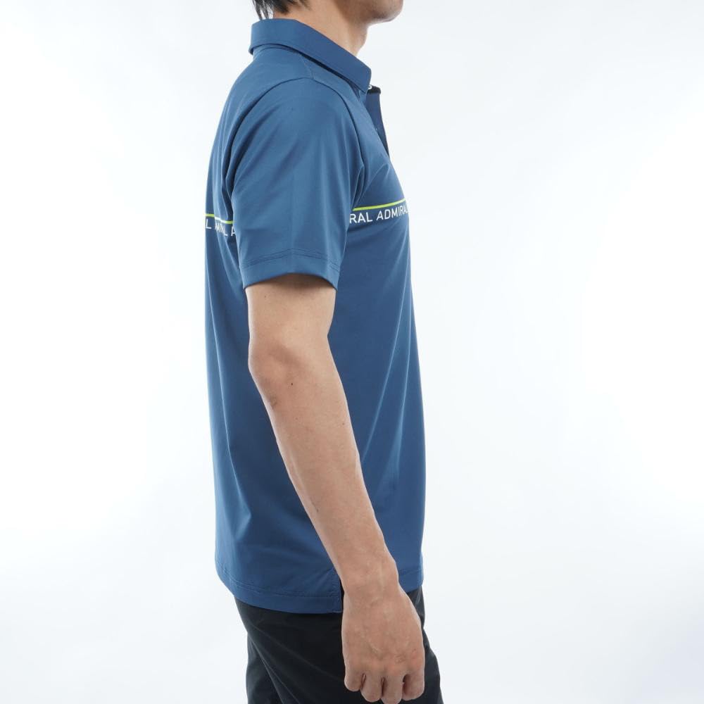 Admiral Golf Classic Line Logo Blue Gray Shirt, Men's,