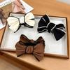 Contrast Trim Bow Hair Claw Clips for Women, Elegant Fabric Bow Hair Clamps, Non-Slip Hair Accessories for Bun and Ponytail Styling