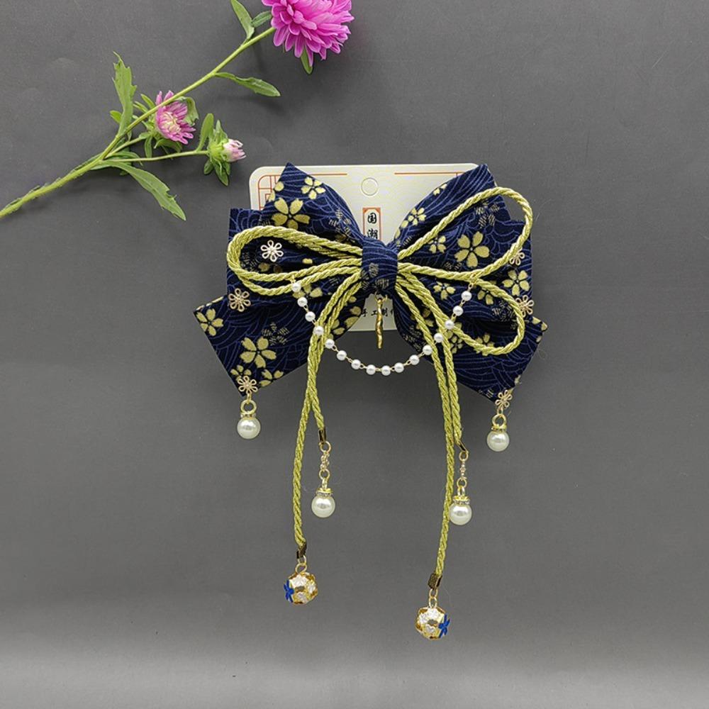 Sweet Sakura Bow Hairpin Japanese Style Side Clip Personality Kimono Barrettes  Cosplay