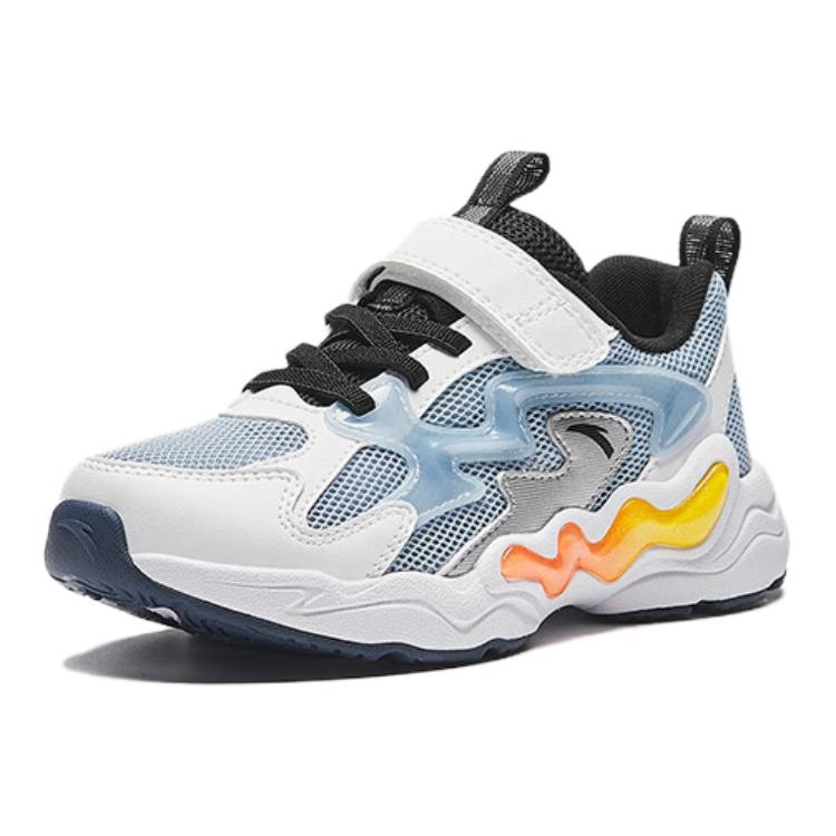 Anta Comfortable Simple Non-Slip Wear-Resistant Low-Top Casual Shoes Kids Casual Shoes White Blue 312439922-2